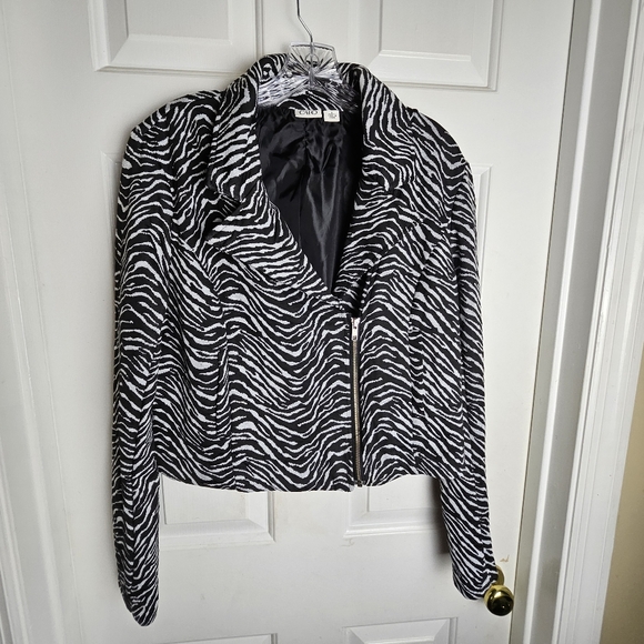 Cato Jackets & Blazers - CATO Women Zebra Black and Gray Jacket Size Large